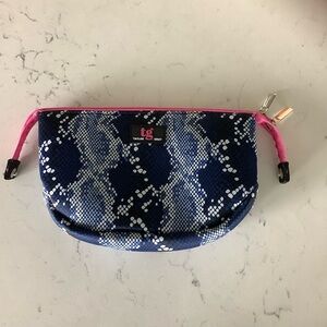 Taylor Gray Blue Snake Print Pouch